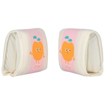 Beige & Pink Striped Peach Arm Bands