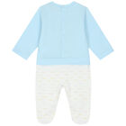 Baby Boys Blue & White Camel Babygrow, 1, hi-res