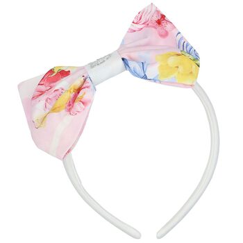 Girls Pink Logo Bow Headband