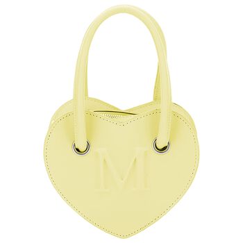 Girls Yellow Leather Heart Handbag