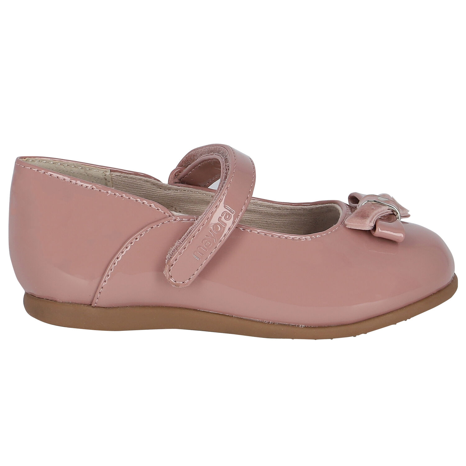 Girls Pink Bow Shoes, 1, hi-res