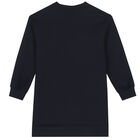 Girls Navy Blue Logo Sweatshirt Dress, 1, hi-res