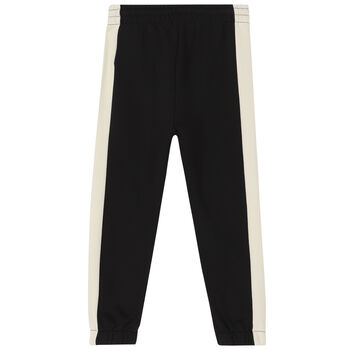 Boys Black & Beige Logo Joggers