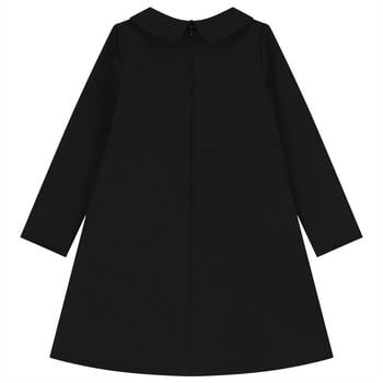 Girls Black & Ivory Ric Rac Dress