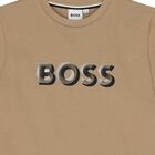 Boys Beige Logo T-Shirt, 2, hi-res