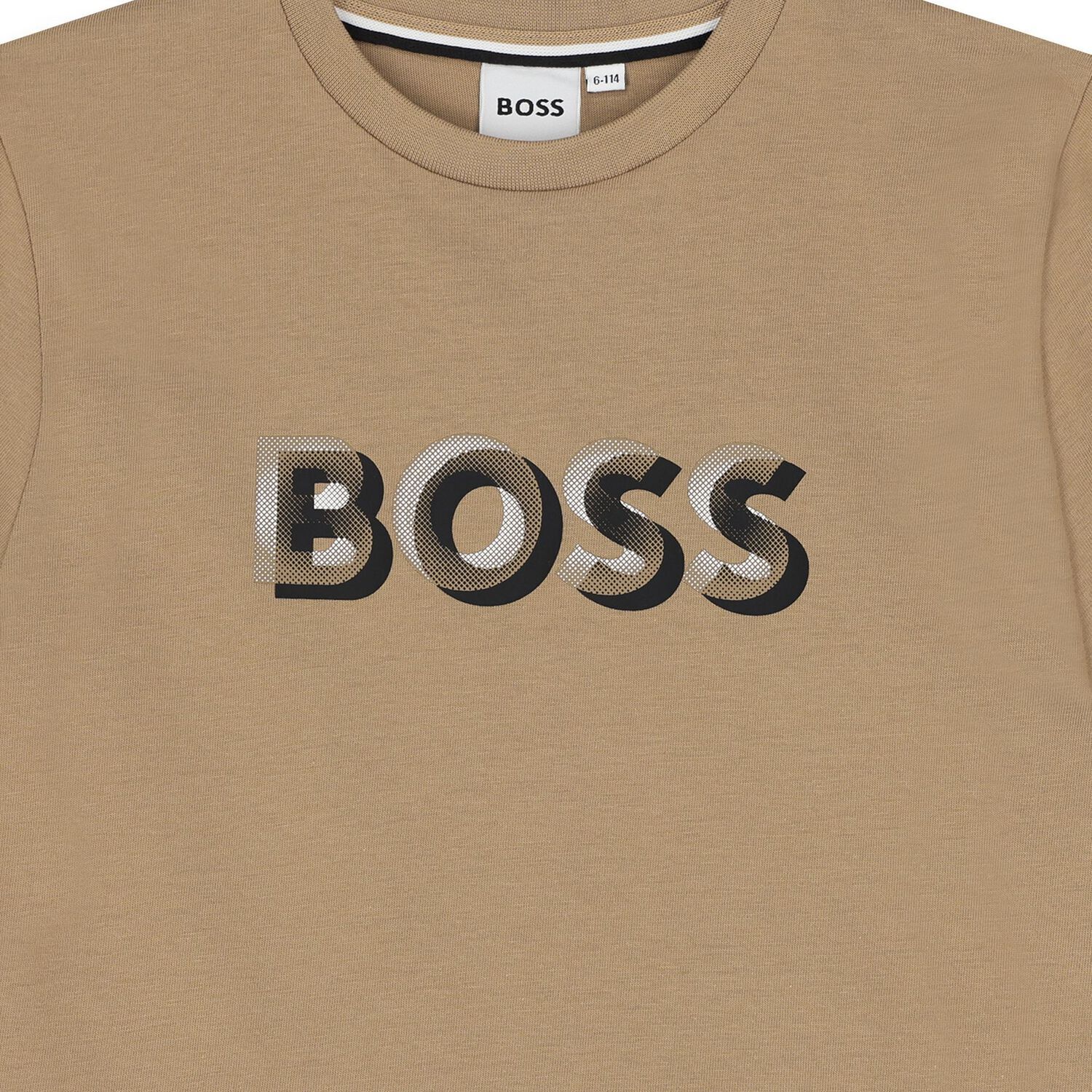 Boys Beige Logo T-Shirt, 2, hi-res