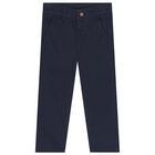 Younger Boys Navy Blue Chino Trousers, 2, hi-res