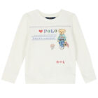 Girls White Bear Logo Sweatshirt, 1, hi-res