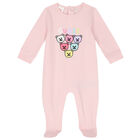 Baby Girls Pink Teddy Bear Logo Babygrow, 1, hi-res