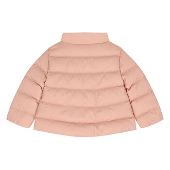 Younger Girls Pink Logo Puffer Jacket