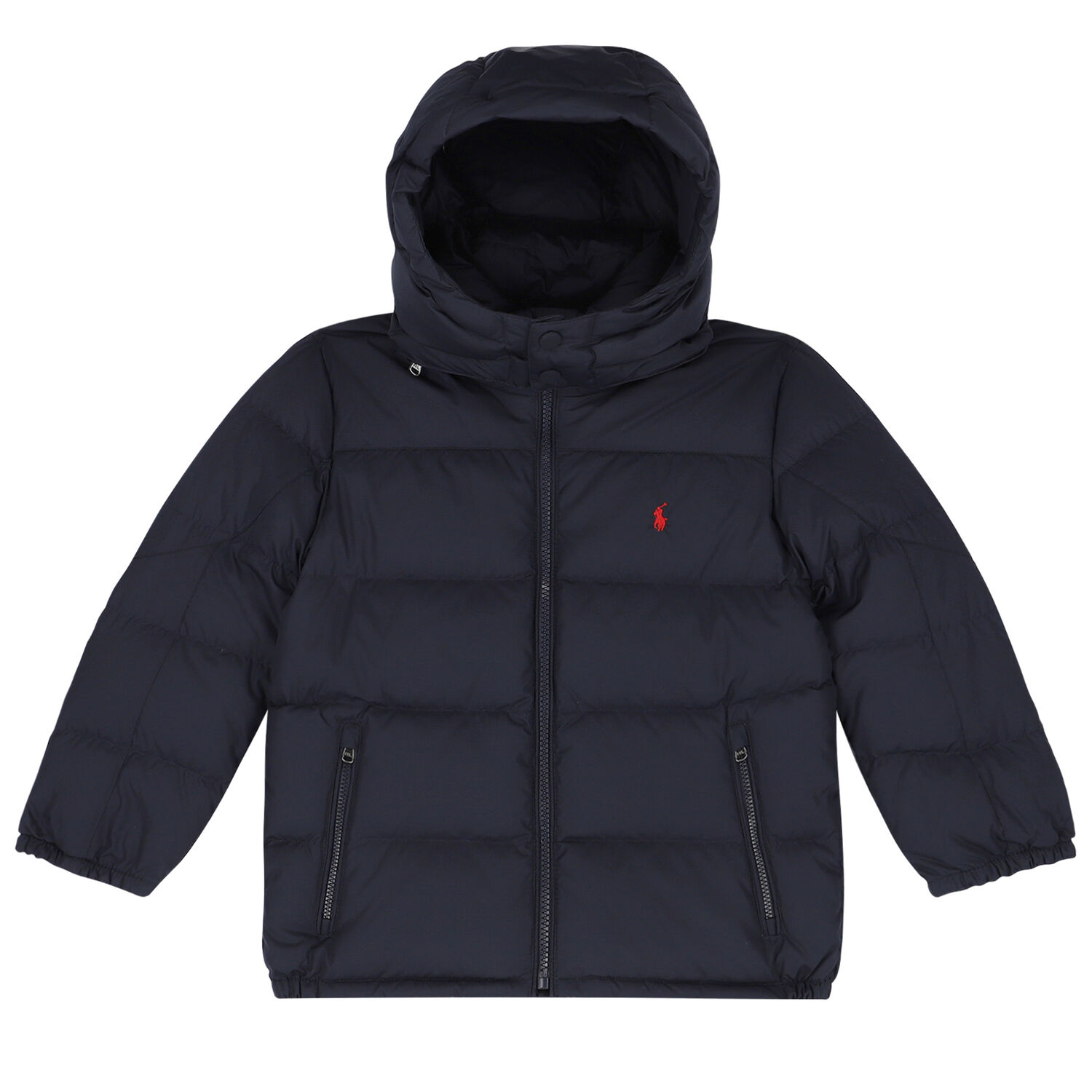 Boys Navy Logo Puffer Jacket, 1, hi-res