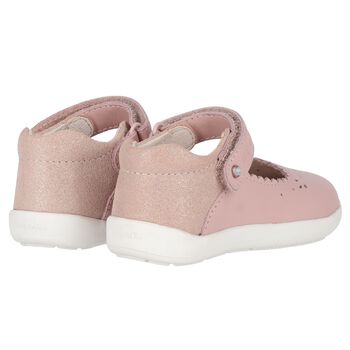 Younger Girls Pink Faux Leather Shoes