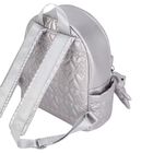 Girls Silver Quilted Backpack, 1, hi-res