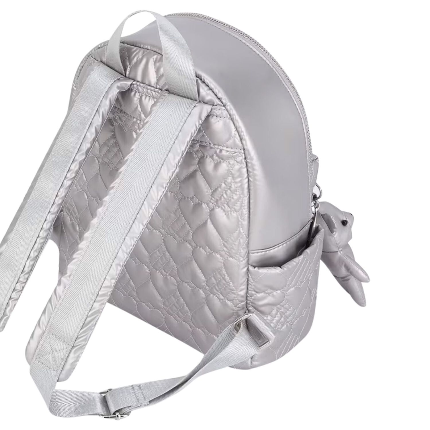 Girls Silver Quilted Backpack, 1, hi-res image number null