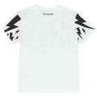 Boys White Thunderbolt T-Shirt, 2, hi-res