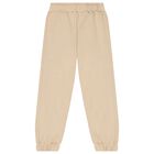 Beige Logo Joggers, 1, hi-res