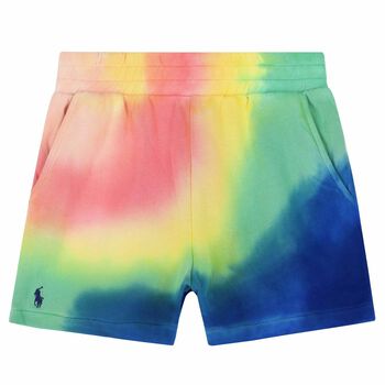 Girls Multi-Colored Logo Tie Dye Shorts