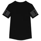 Girls Black Embellished Logo T-Shirt, 1, hi-res
