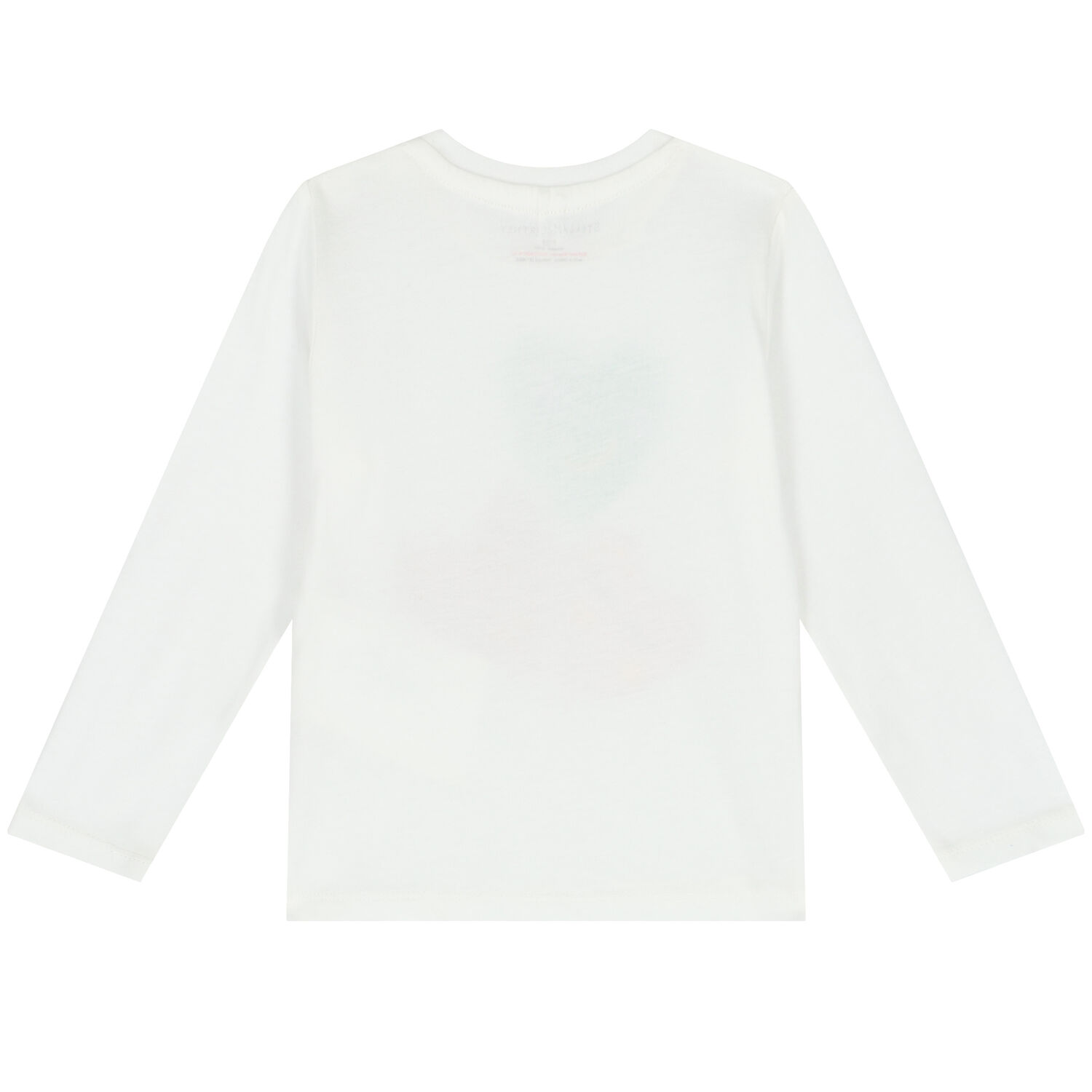 Younger Girls White Hearts Long Sleeve Top, 1, hi-res