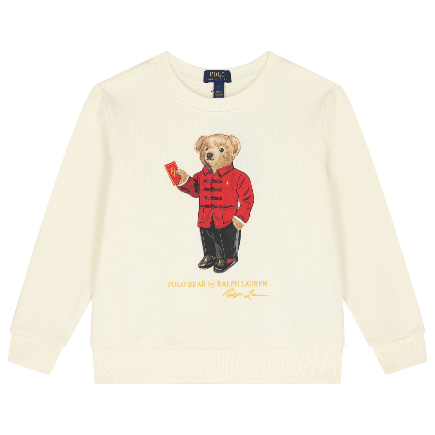 Boys Ivory Logo Polo Bear Swearshirt, 1, hi-res
