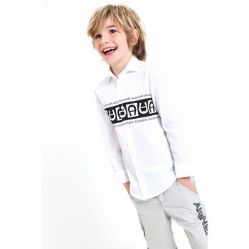 Boys White Logo Shirt