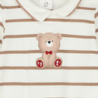 Boys Ivory & Beige Teddy Bear Babygrow, 1, hi-res