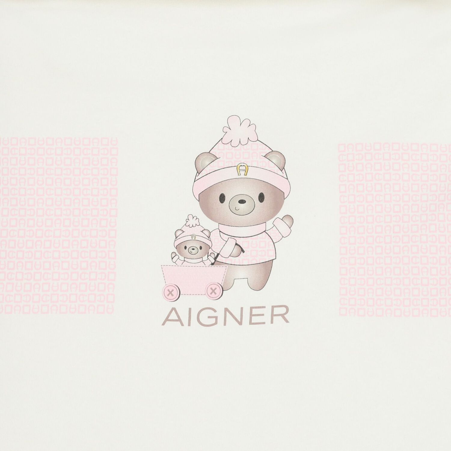 Baby Girls Pink & Ivory Teddy Bear Logo Baby Nest, 3, hi-res