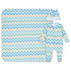 Blue & Yellow Zig Zag Babygrow Set, 2, hi-res