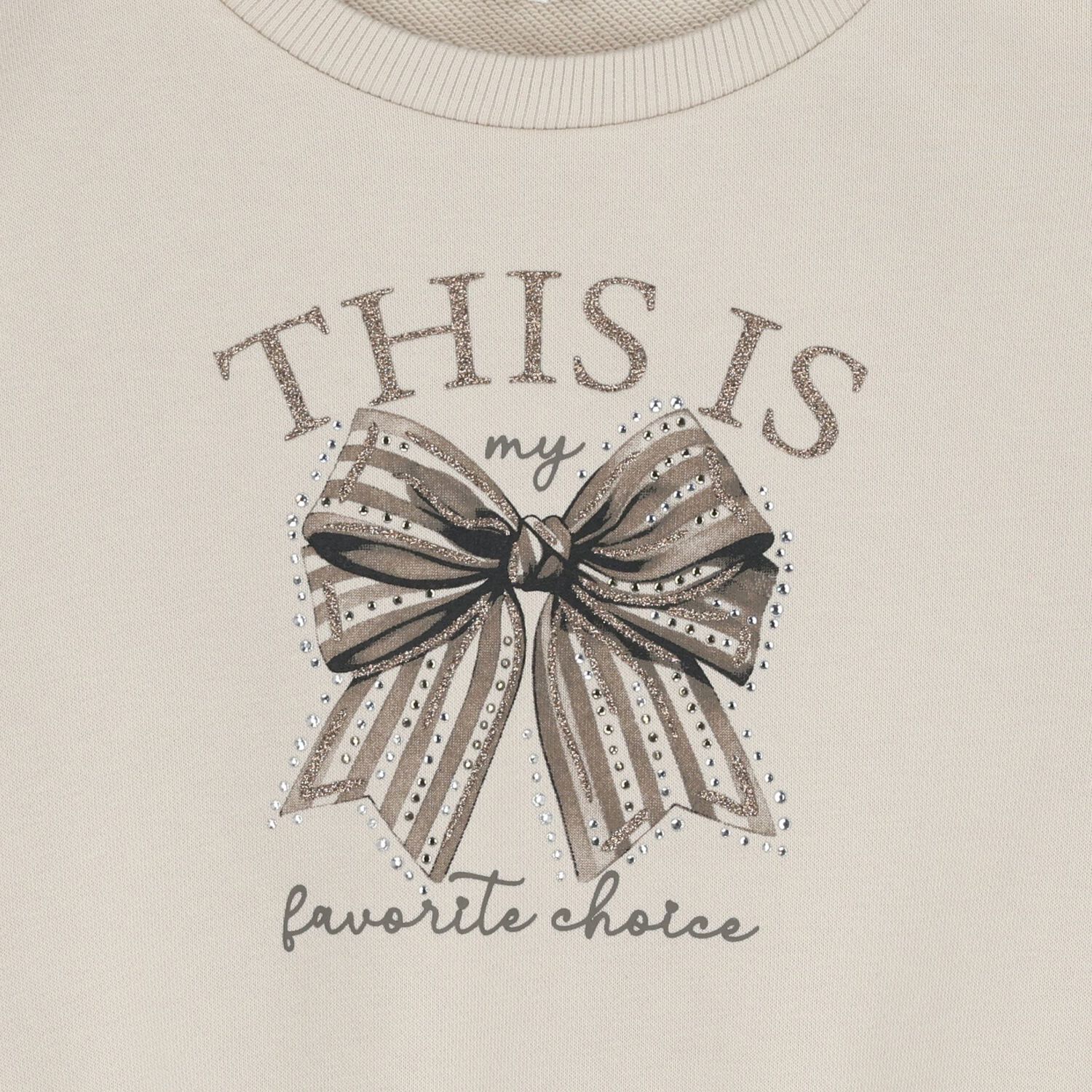 Girls Beige Bow Tracksuit, 1, hi-res