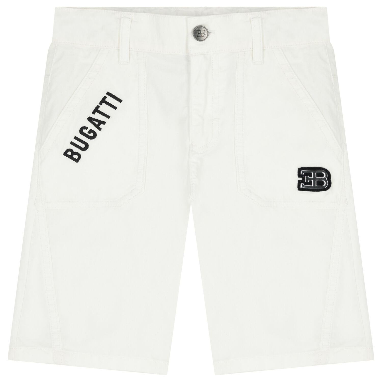 Boys White Logo Shorts, 1, hi-res