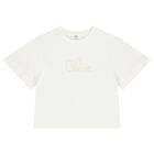 Girls Ivory Logo T-Shirt, 1, hi-res