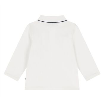Younger Boys White Logo Polo Shirt
