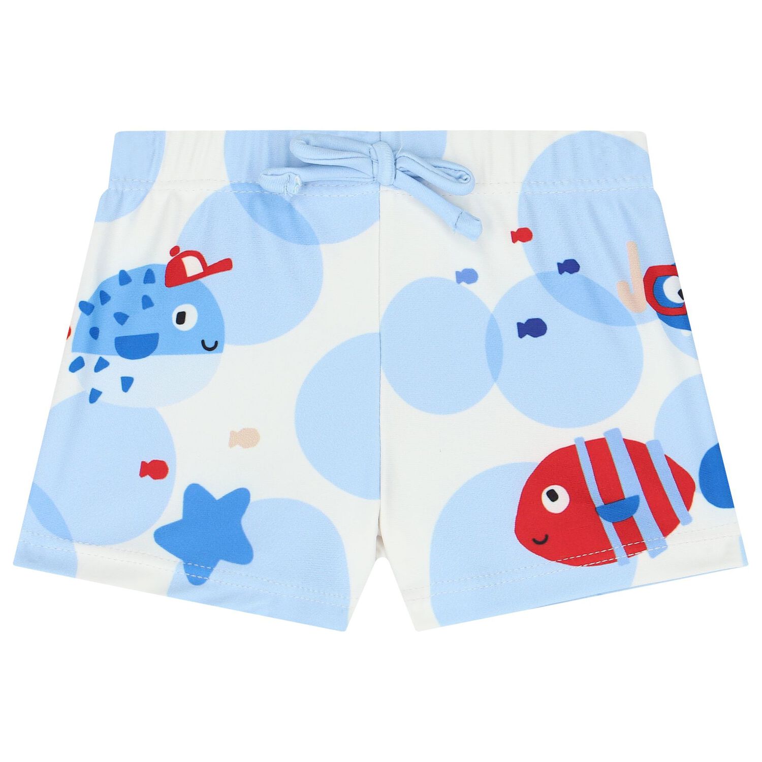 Baby Boys Blue & White Octopus Swim Shorts Set, 1, hi-res image number null