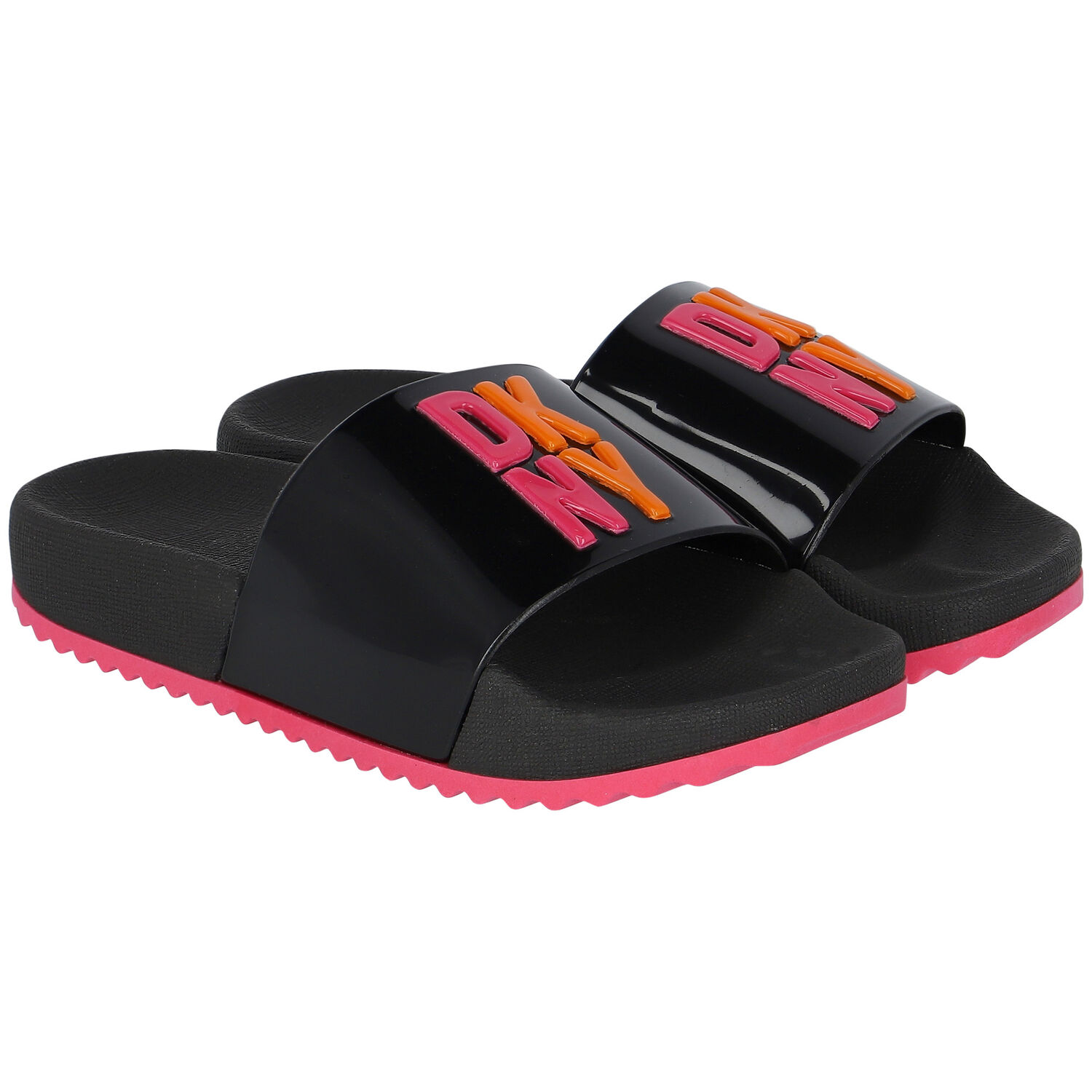 Girls Black Logo Sliders, 1, hi-res