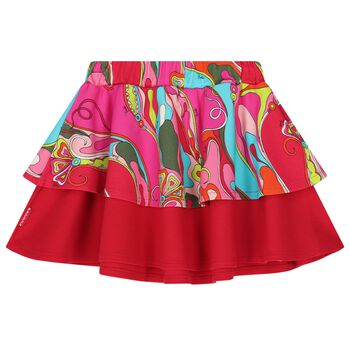 Girls Pink & Red Orchidee Skirt