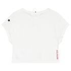 Girls White Logo T-Shirt, 1, hi-res