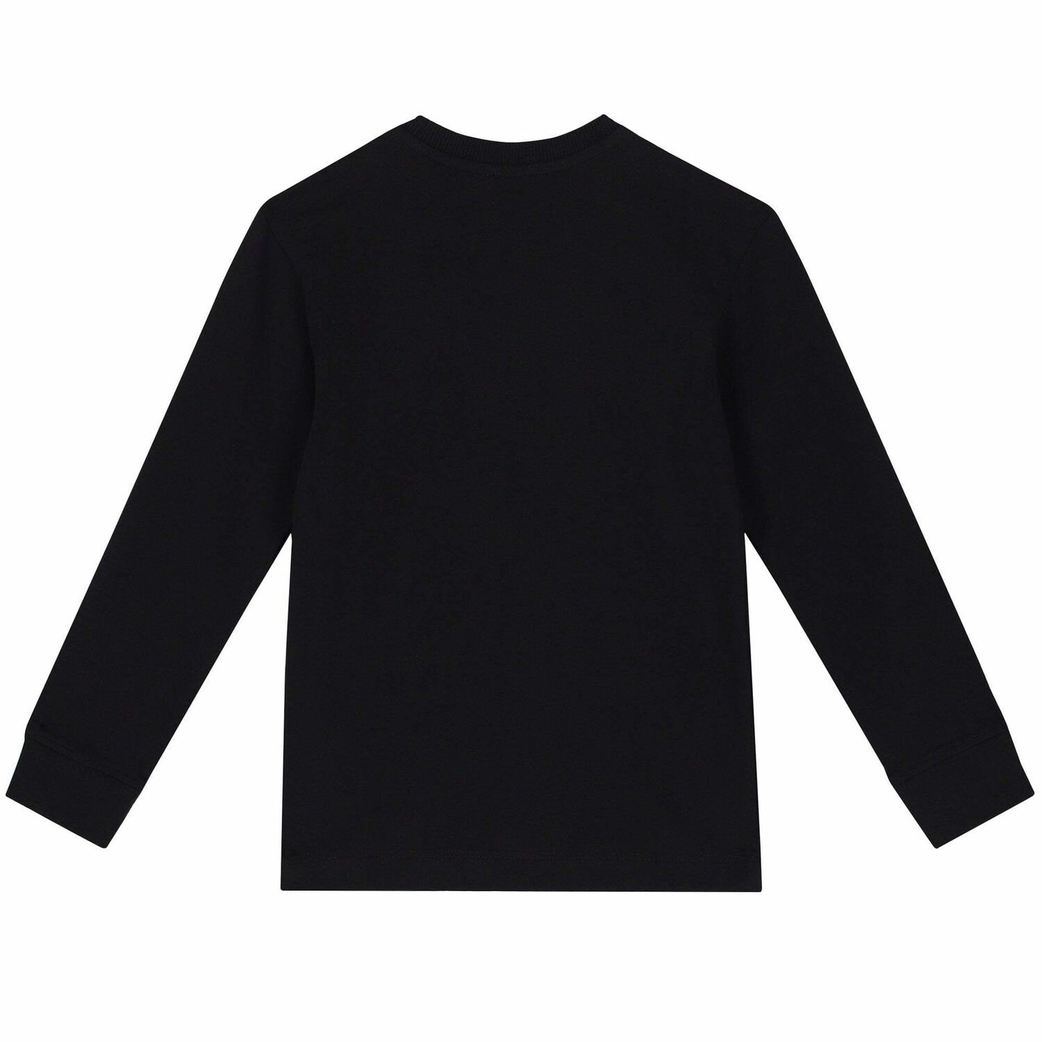 Boys Black Logo Long Sleeve Top, 1, hi-res image number null