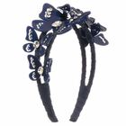 Girls Navy Butterfly Headband, 1, hi-res