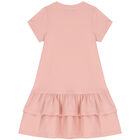 Girls Pink Logo Dress, 2, hi-res