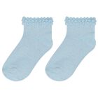 Baby Girls Blue & White Cotton Socks (2 Pack), 1, hi-res