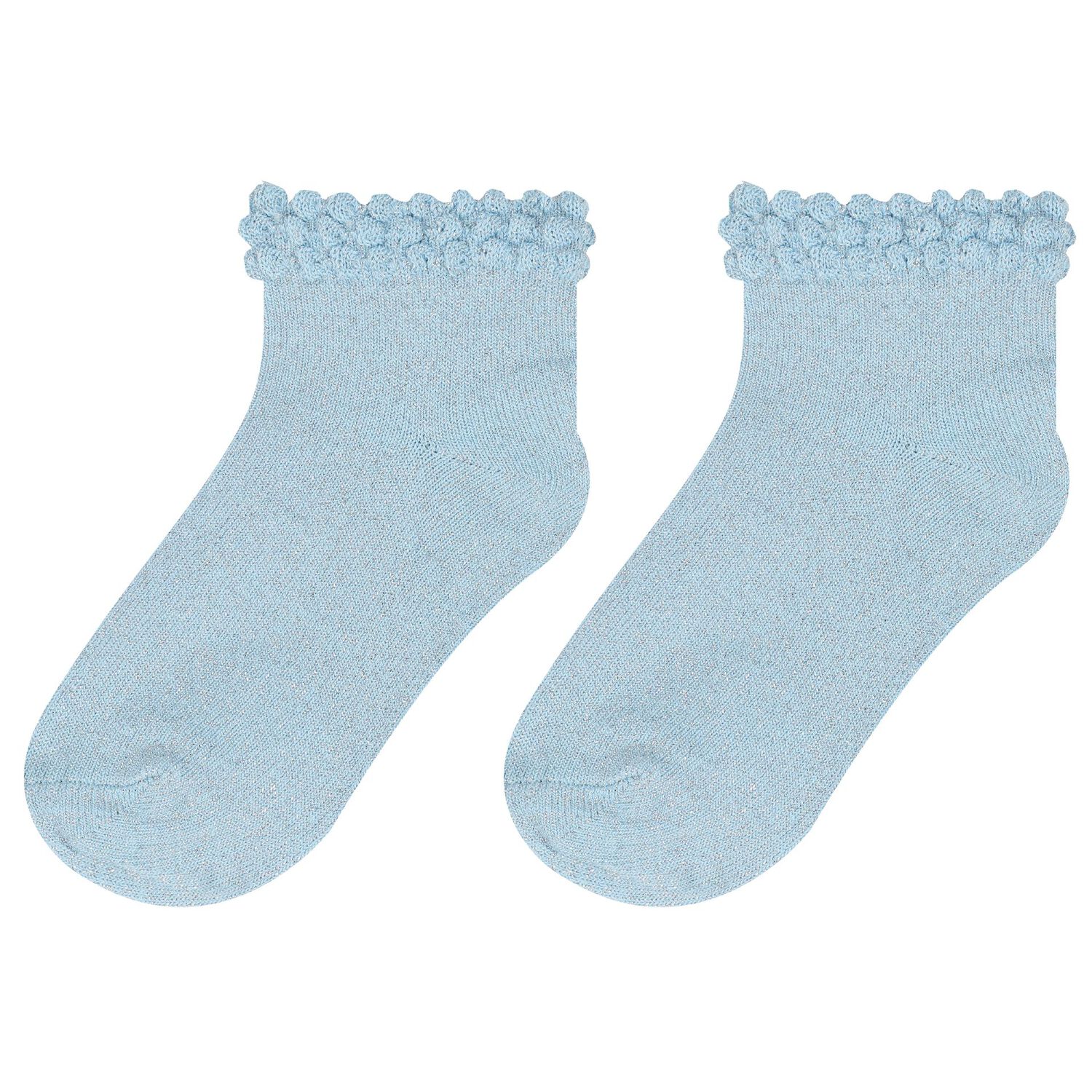 Baby Girls Blue & White Cotton Socks (2 Pack), 1, hi-res image number null
