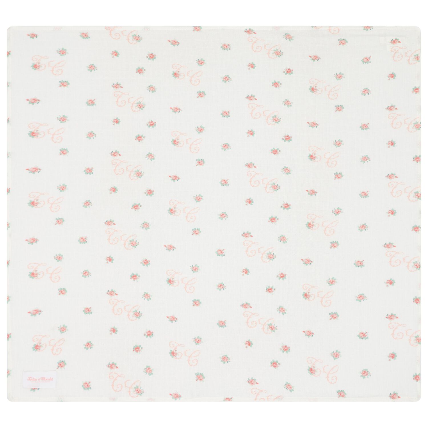 Baby Girls Ivory Logo Floral Muslin, 1, hi-res