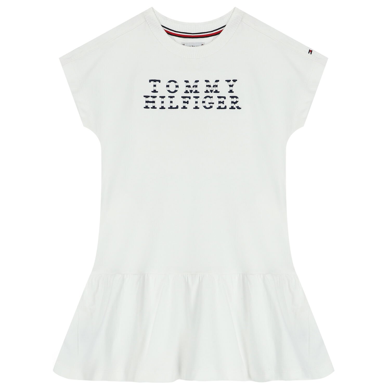 Girls White Logo Dress, 1, hi-res