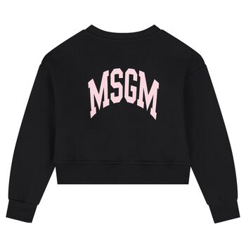 Girls Black Logo Fleece Sweatshirt