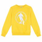 Boys Yellow Logo Printed Sweatshirt, 1, hi-res