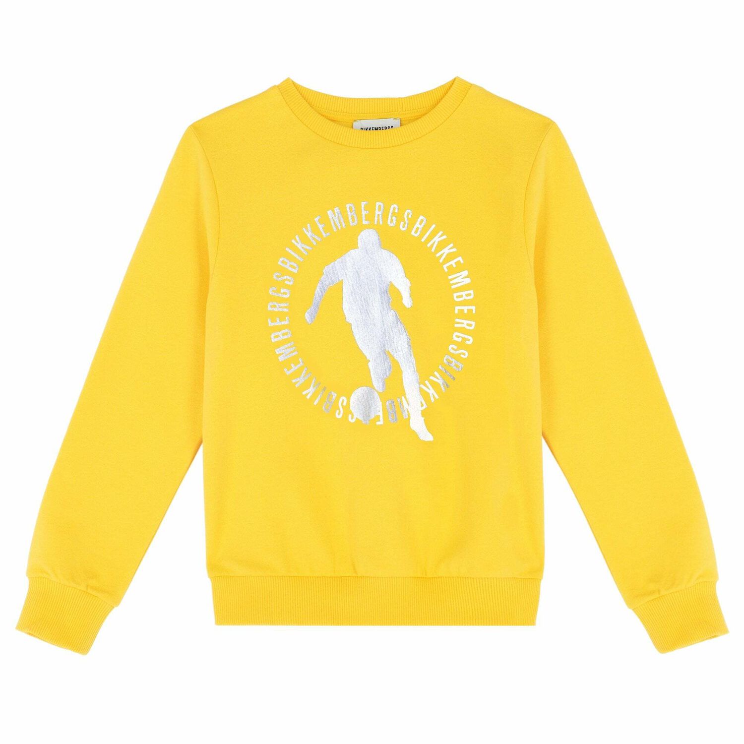 Boys Yellow Logo Printed Sweatshirt, 1, hi-res image number null