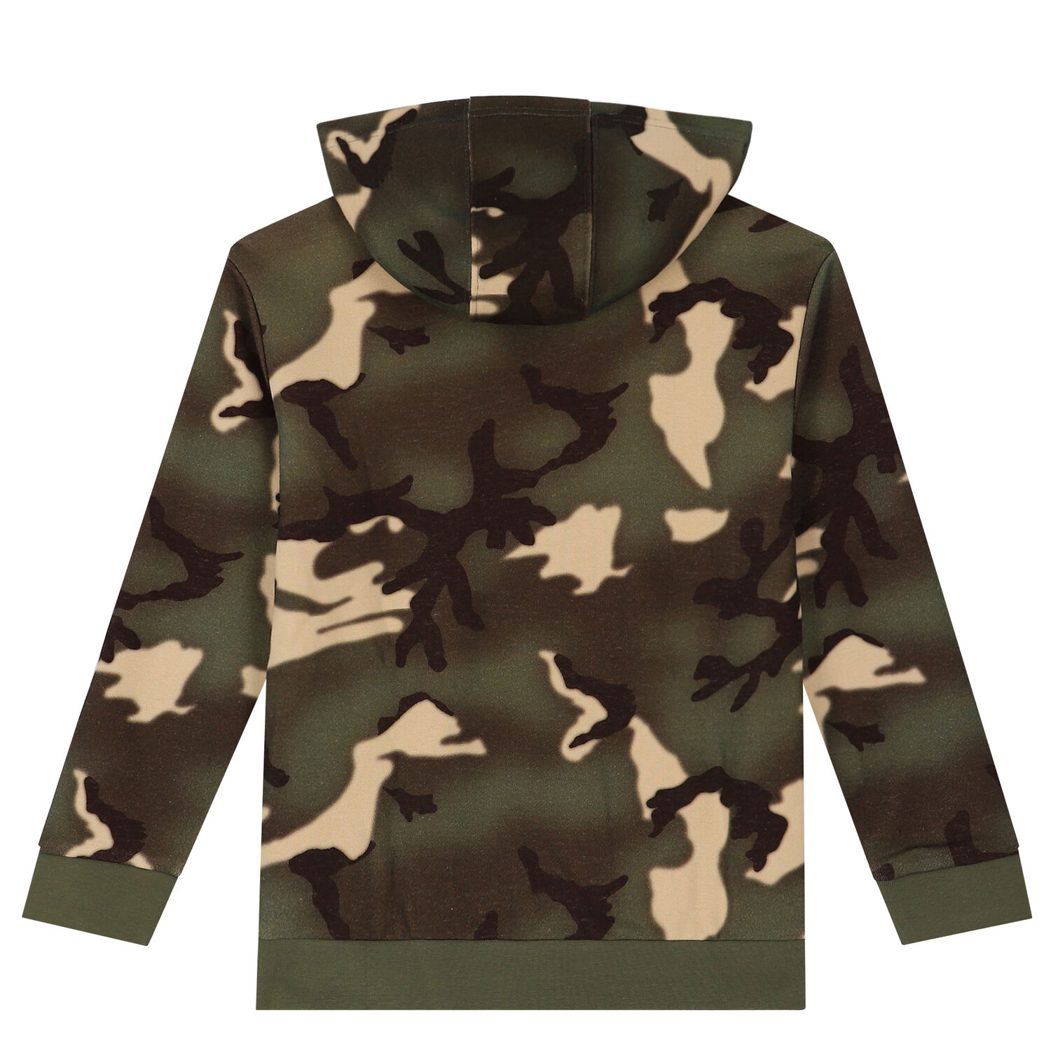 Khaki Green Camouflaged Trefoil Logo Hooded Top, 1, hi-res image number null