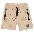 Boys Beige Football Shorts, 1, hi-res