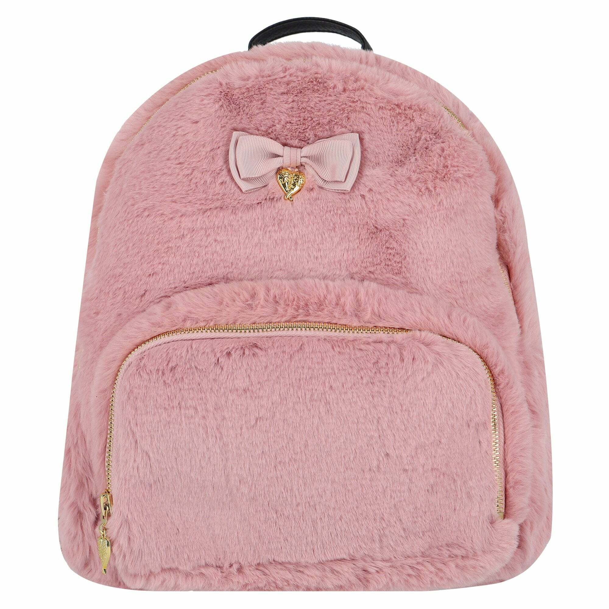 Pink fur backpack hotsell