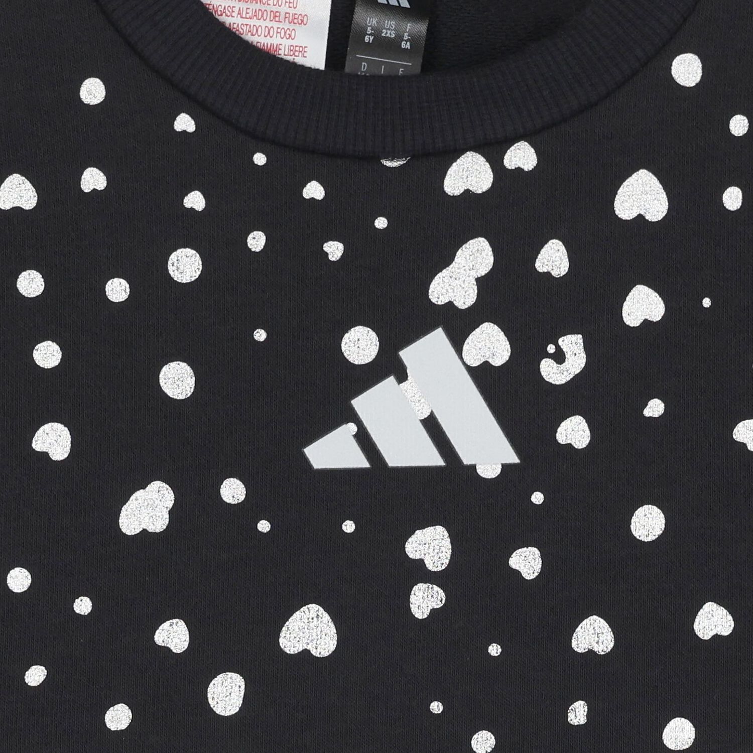 Girls Black Logo Heart Leggings Set, 1, hi-res